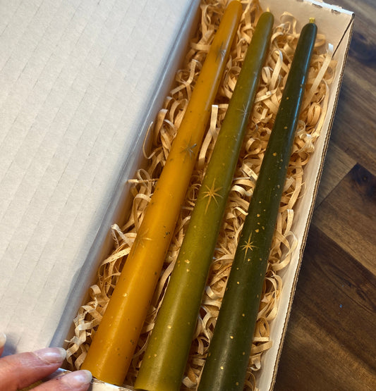 Taper candle trio ‘Starry night’