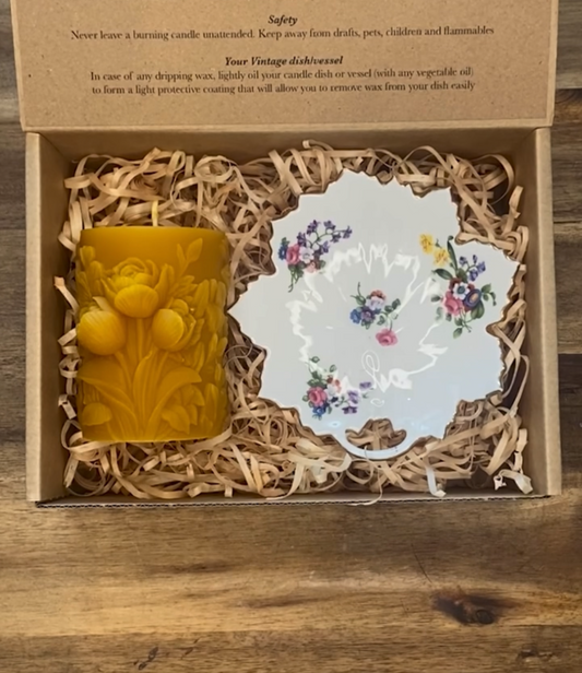 Candle thrift box 'Honey leaf ’