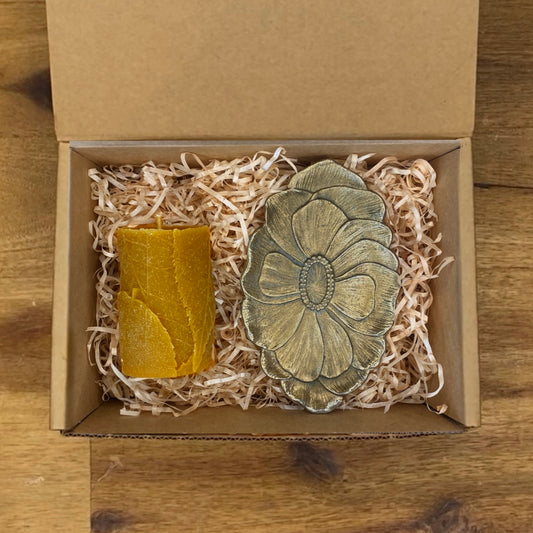 Candle thrift box 'Gold leaf’