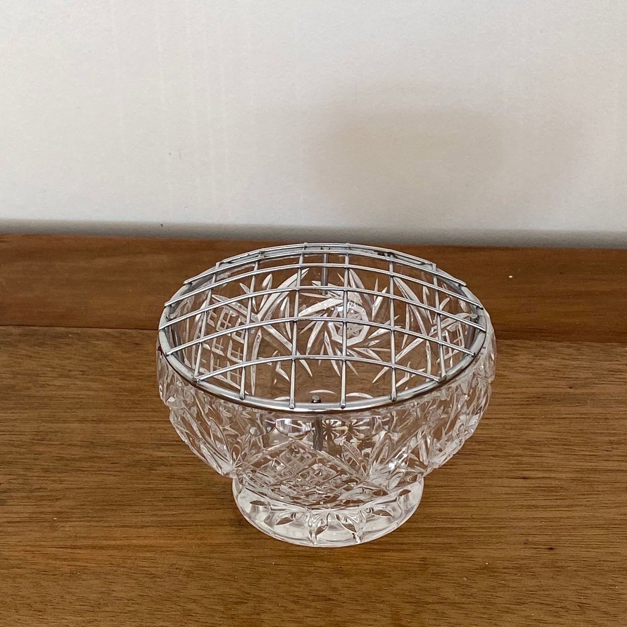 Crystal Cut Bowl with removable Flower frog