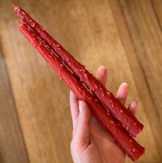 Olde World Ceremonial Taper Candles ‘Rose Red’