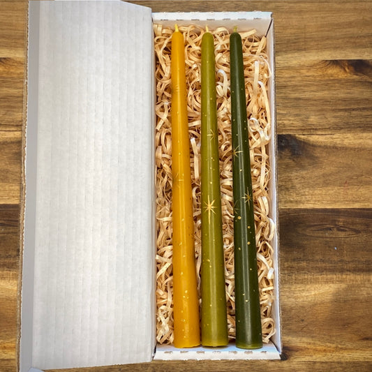 Taper candle trio ‘Starry night’