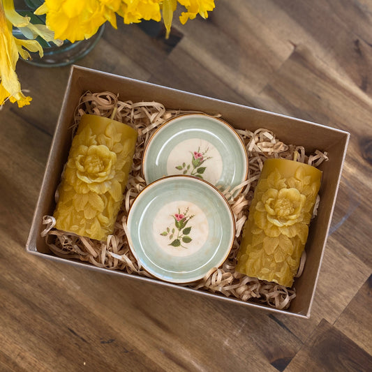 Candle thrift box 'Rose duo'
